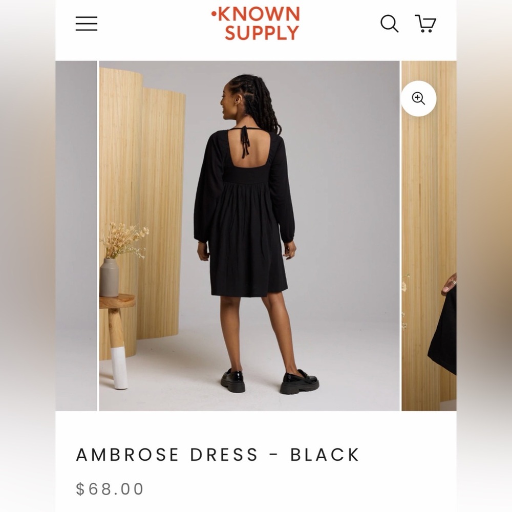 Known Supply Black Babydoll Square-Neck Dress - Picture 3 of 4
